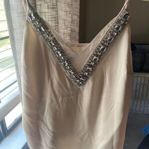 Embellished Cream Sleeveless Top
